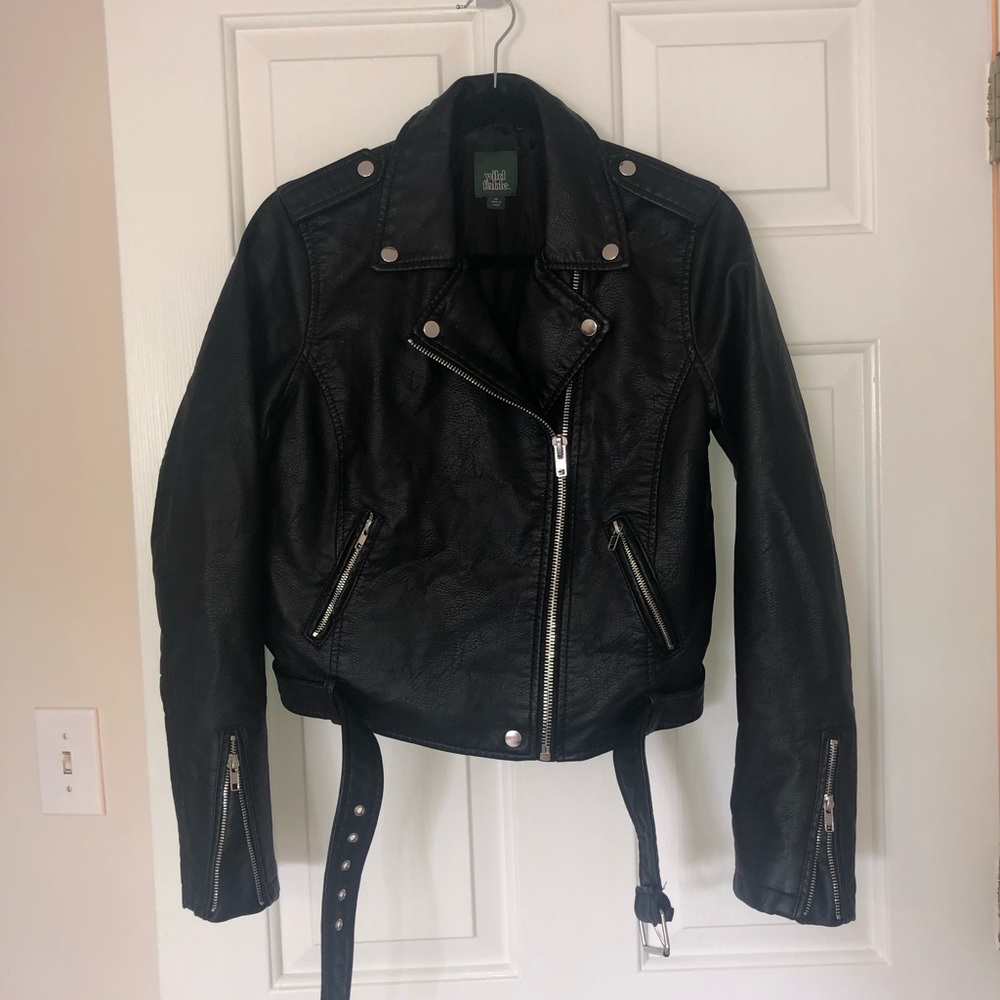 Never worn Faux leather biker jacket